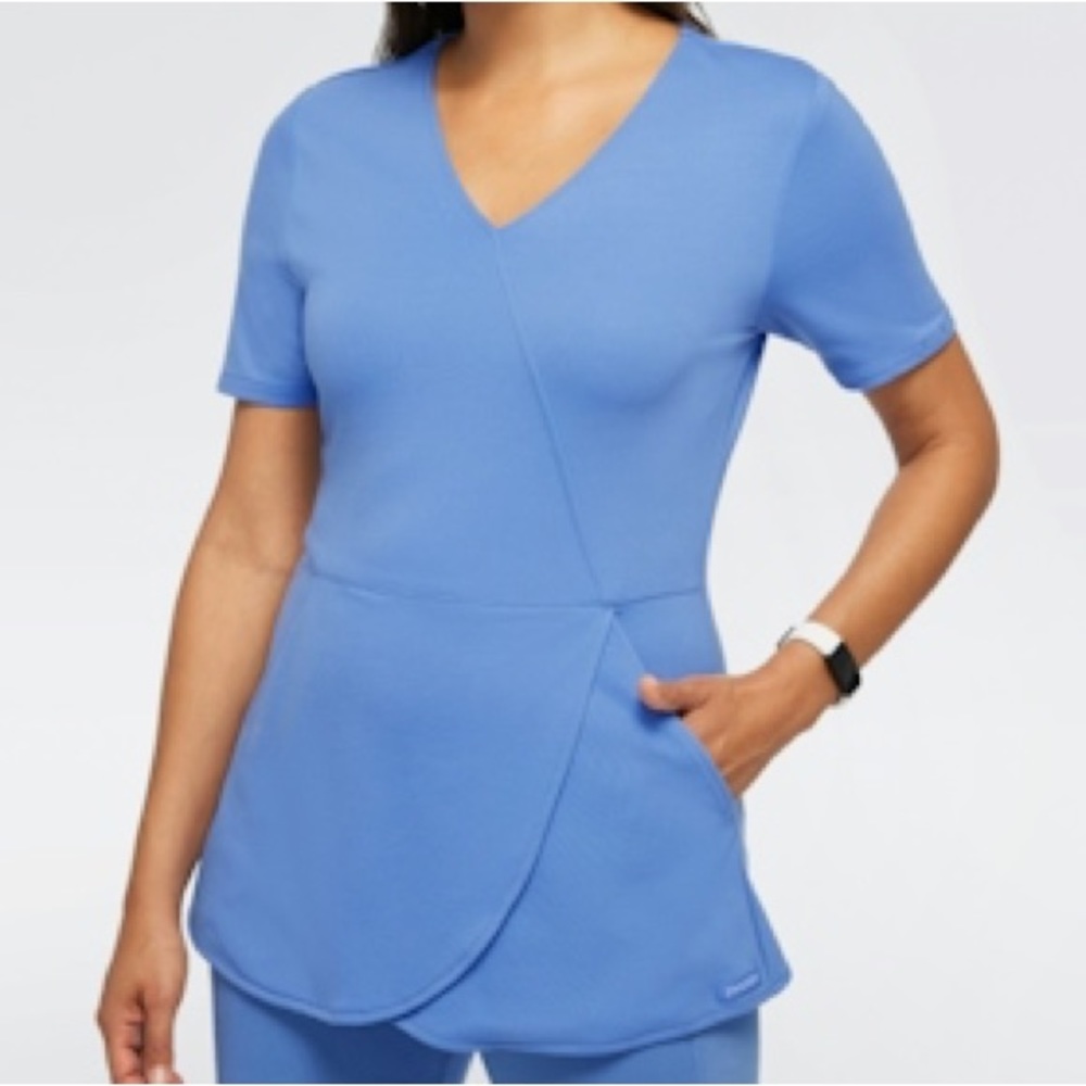 JAANUU Mock-Wrap Tulip Top